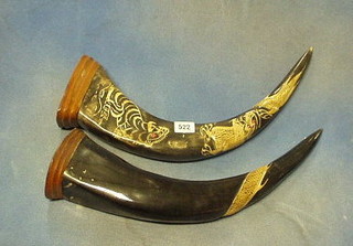 A pair of Oriental carved tusks