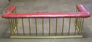 A brass club fender 70" (internal measurement) 57 1/2" x 20"