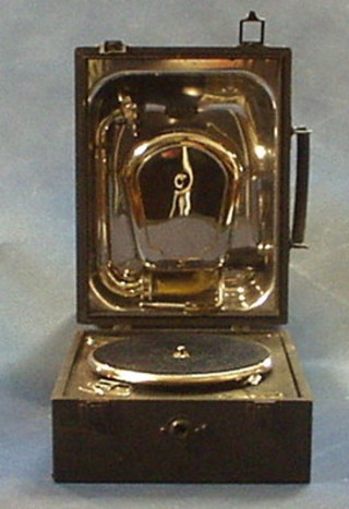 A Decca model 22 portable manual gramophone with fibre case