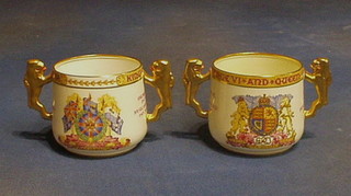 2 George VI Paragon twin handled Coronation cups