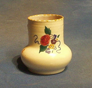 A Poole Pottery vase with floral decoration, slight blemish to the rim, impressed Stabler Adams Poole 4"