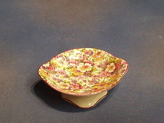 A circular twin handled Old Foley dish 6"