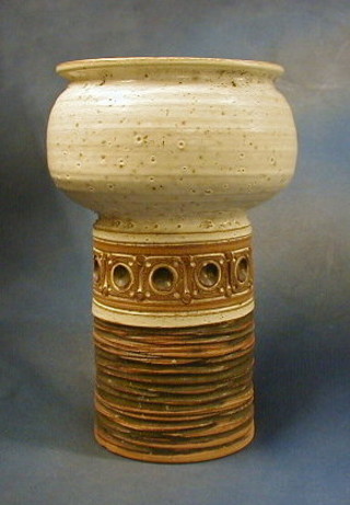 A Jersey Art Pottery pedestal jardiniere 16"