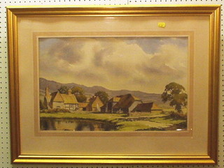 R b Campbell Smith, watercolour "Moat Farm, Near Crockham Hill" 14" x 22" monogrammed