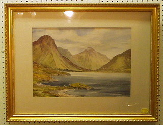 Monica Barry,  watercolour "Scottish Loch" signed, 10" x 14"