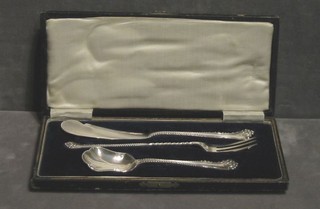 A pair of silver plated fish servers