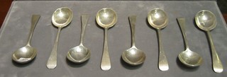 A set of 8 silver Old English pattern soup spoons, London 1934 with Jubilee hallmark 15 ozs