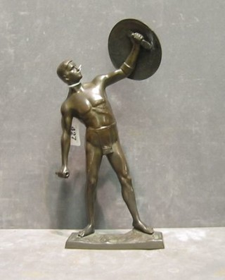 Thiermann, a bronze figure of a standing gladiator 12"