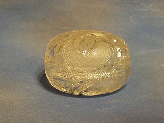A cut glass powder bowl and cover 7"
