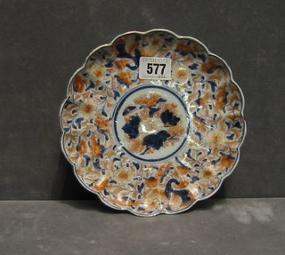 A 19th Century Japanese Imari porcelain dish with lobed panelled decoration 7"