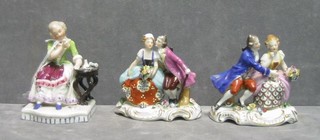 3 19th Century miniature porcelain figures