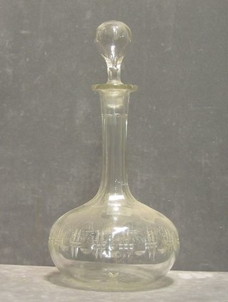 A club shaped decanter, an Ovaltine mixer and a cut glass specimen vase