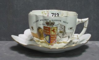 A Victorian 1897 Jubilee Foley china cup and saucer