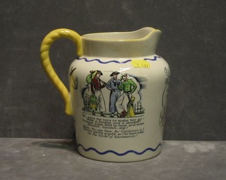 A Royal Doulton Sea Shanty jug 7" (cracked and crazed), 2 Continental pepperettes in the form of Bonzo, 2 porcelain salts and a set of 6 silver plated coffee spoons