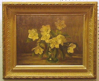 Westcott, oil painting on board, still life "Vase of Flowers" 10" x 13"
