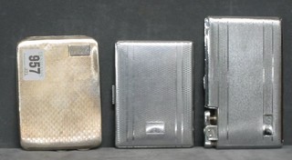 A silver cigarette case Birmingham 1927 and a chromium plated cigarette case/lighter by Polo