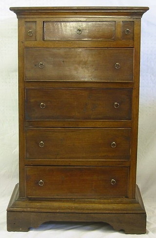 A Continental mahogany chest of 2 short and 5 long graduated drawers, raised on a platform base 24"