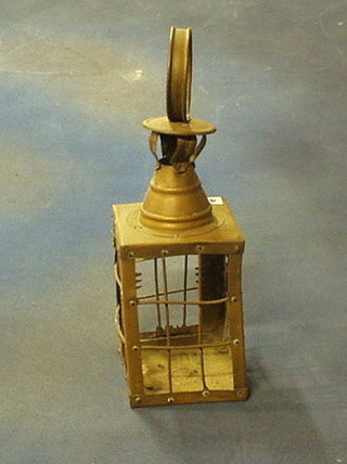 A brass hanging lantern