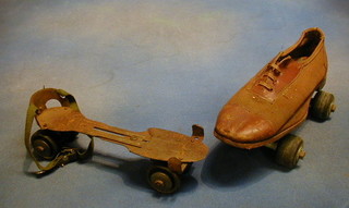 2 pairs of old roller skates