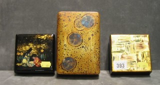 3 Oriental lacquered trinket boxes