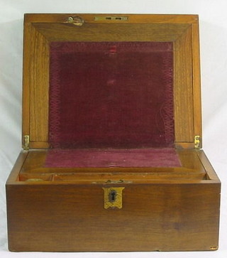 A 19th Century mahogany writing slope with hinged lid 12"