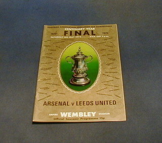 A programme for the Centenary FA Cup final Saturday 6th May 1972 Arsenal V Leeds Utd