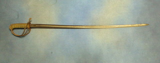 A Victorian 13th Dragoons sword with etched blade