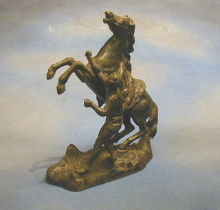 A Spelter figure of a Marley horse 12"