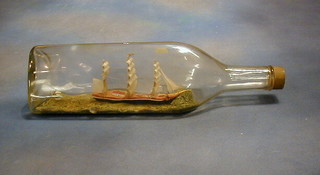 A ship in the bottle "The Queen Mary at New York"