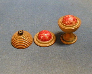 A childs 19th Century treen Magic Ball trick