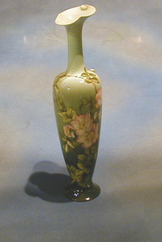 An Art Nouveau Doulton Lambeth jug decorated flowers, base impressed L6434 Doulton Lambeth 16" (handle f)