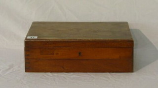 A 19th Century mahogany writing slope with hinged lid (no interior) 14"