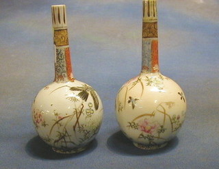 A pair of 19th Century Oriental porcelain specimen vases 8"