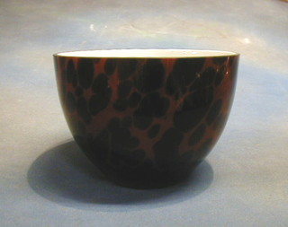 A Balkan Art Glass tortoiseshell coloured bowl 9"