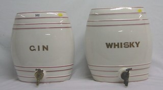 A pair of spirit barrels "Gin and Whisky"