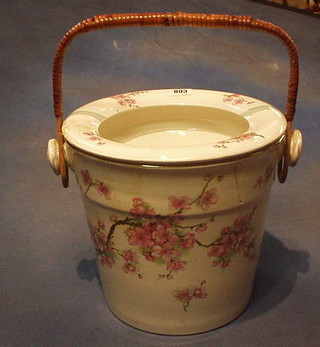 A floral patterned pottery slop pail (f and r)