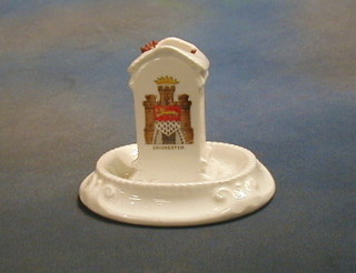 An Austrian porcelain match striker decorated the Arms of Chichester 4"