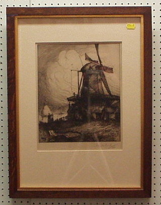 B Howarth, an engraving of a "Windmill" 11" x 9" signed in the margin