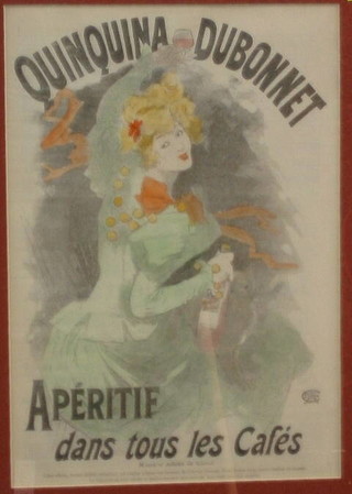 A reproduction coloured advertising print "Quin Quina Dubonnet" 14" x 10"