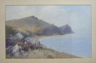 F T Widgery, watercolour drawing "Rocky Shore Line" 11" x 17"