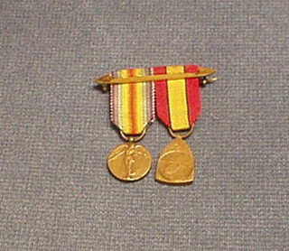 A pair of Belgian miniature medals Victory medal 1914-18 and British War medal