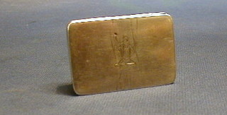 A Victorian silver vesta case with hinged lid, Chester 1856, 2"