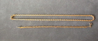 A modern 9ct gold chain and a bracelet