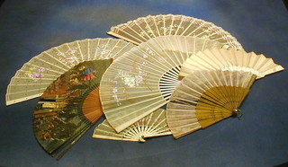 7 various 19th Century fans