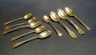 2 American Sterling silver spoons, 5 Old English pattern tea spoons and 2 other silver spoons