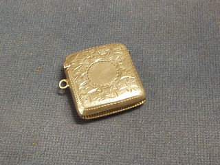 An engraved silver vesta case, Birmingham 1904