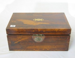 A Victorian Coromandel writing slope with hinged lid  16"