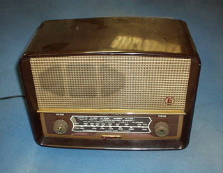 An Ecko radio contained in a brown Bakelite case