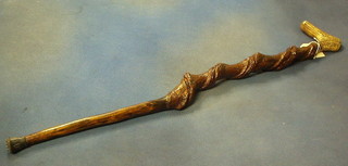 A Harry Lauder type stick with stag horn handle