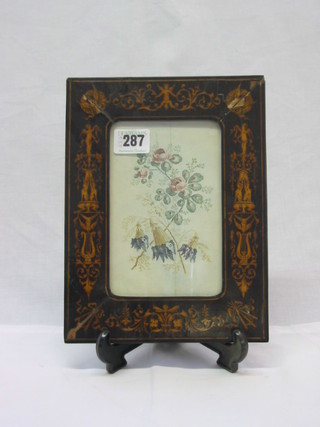 An inlaid mahogany easel photograph frame 9" x 7"
